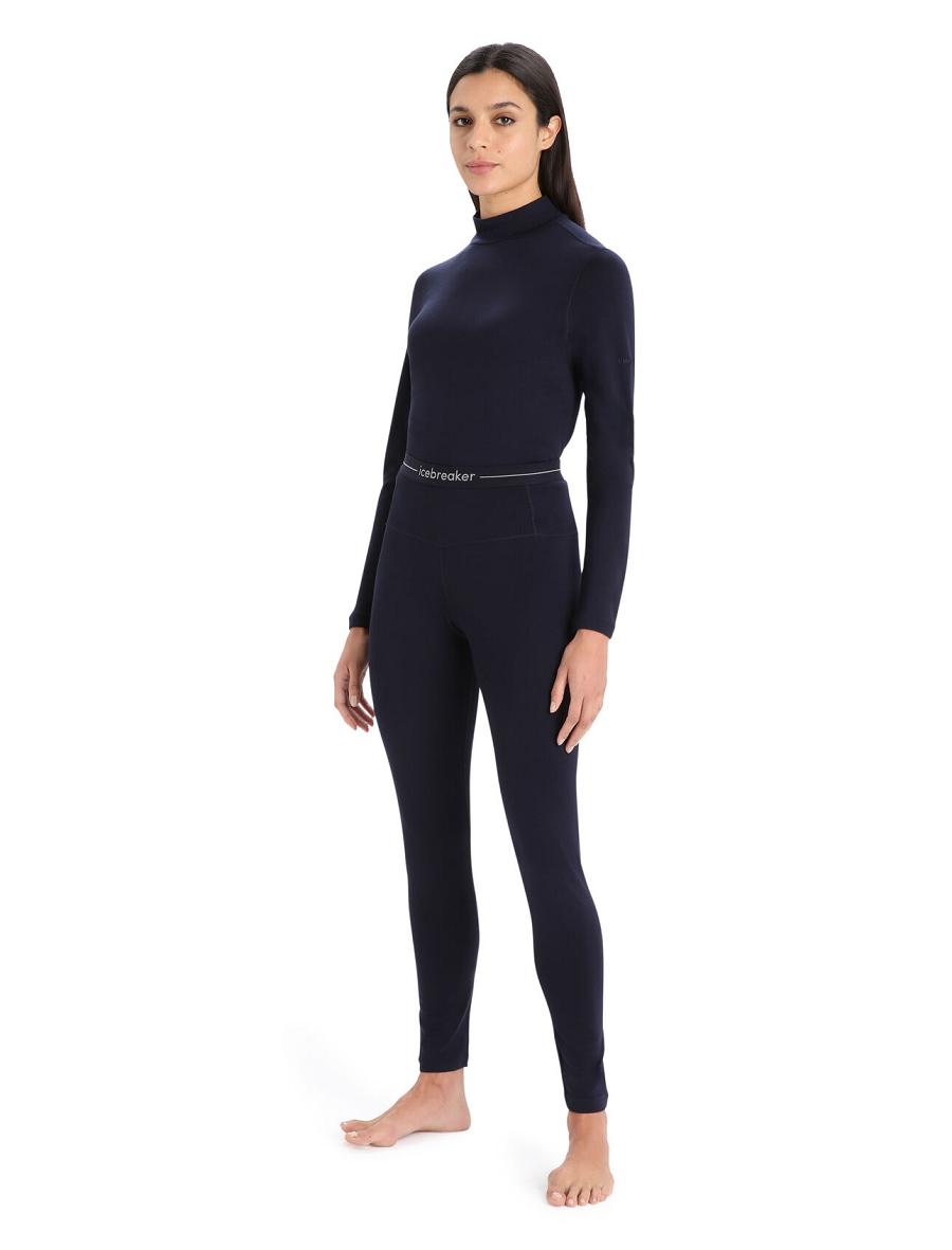 Midnight Navy Women's Icebreaker Merino 260 Tech High Rise Leggings | USA 1532KORI